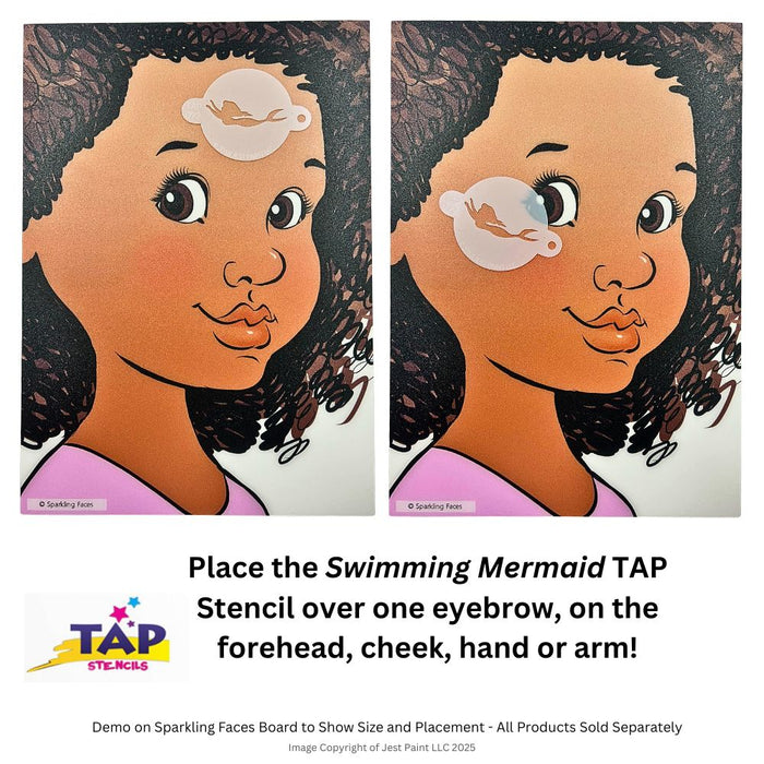 TAP 092 Face Painting Stencil - Swimming Mermaid