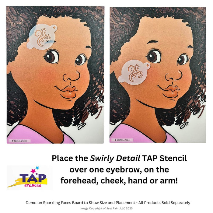 TAP 099 Face Painting Stencil - Swirly Detail