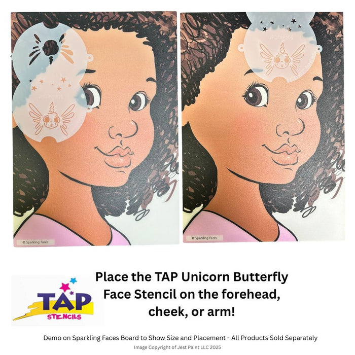 JPDTAP 105 Face Painting Double Stencil - Unicorn Butterfly Face - While Supplies Last!