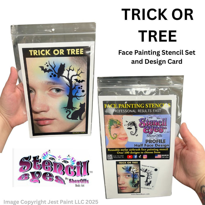 Stencil Eyes / Profiles - Face Painting Stencil - Trick or Tree