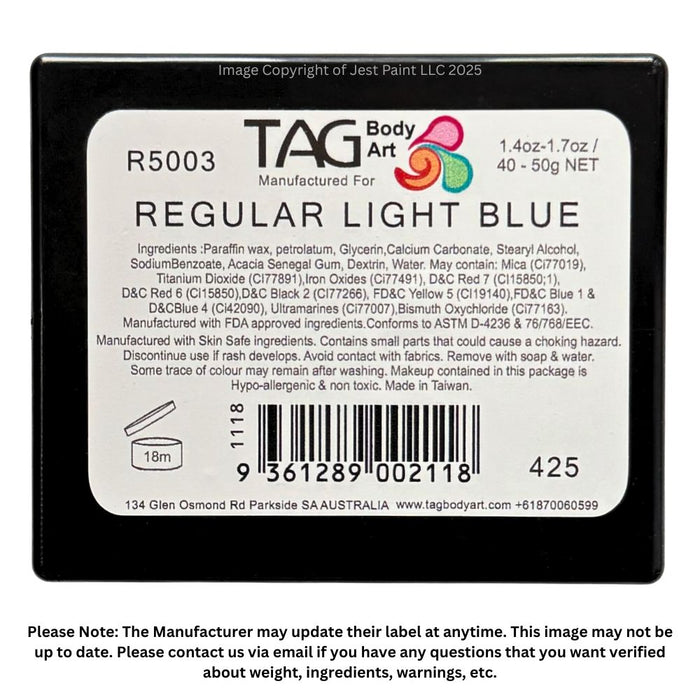 TAG Face Paint - EXCL Regular Light Blue 50gr    #8