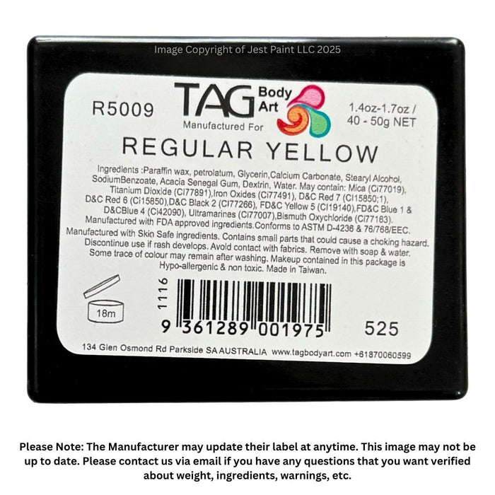 TAG Face Paint -  Regular Yellow 50gr  #3