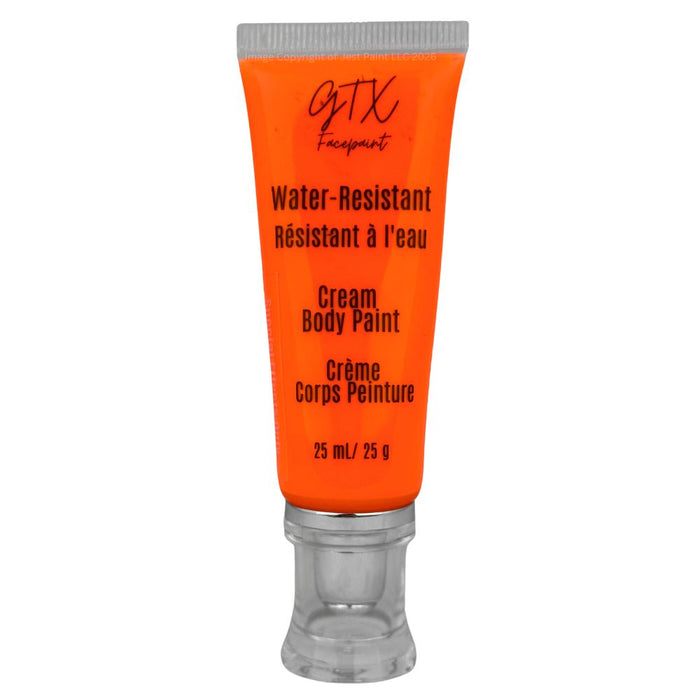 GTX Face Paint | Silicone Based Water Resistant Cream - Neon Tangelo Orange 25ml Easy Squeezy Tube(SFX - Non Cosmetic)