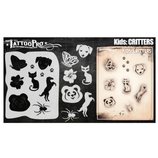 Tattoo Pro KIDS - KDS1 - Body Painting Stencil - Critters
