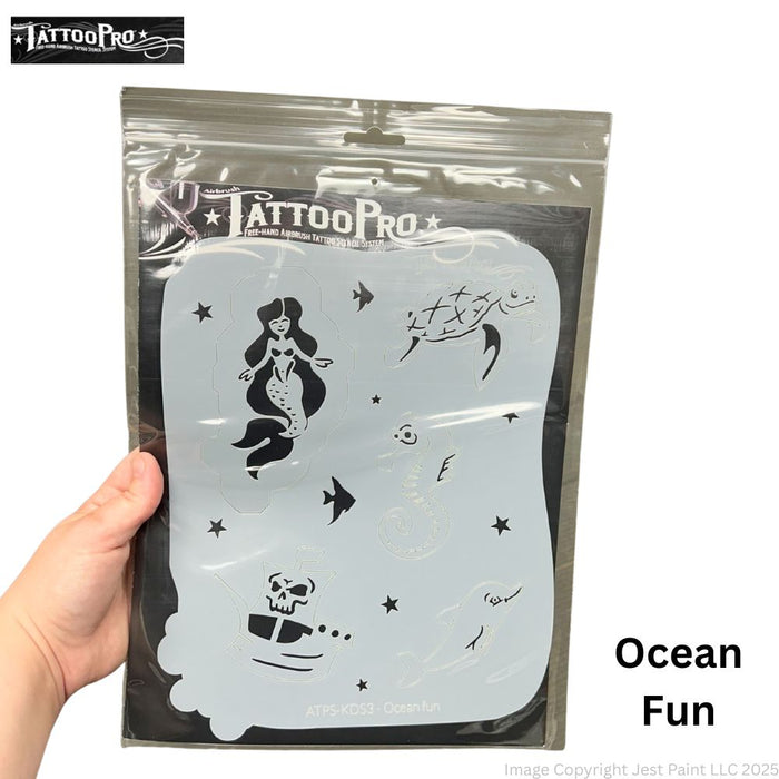Tattoo Pro KIDS - KDS3 - Body Painting Stencil - Ocean Fun