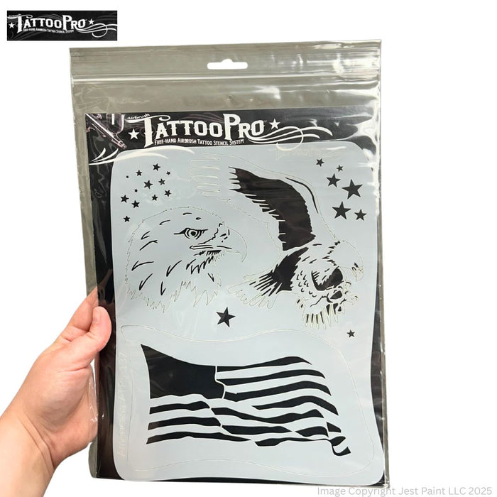Tattoo Pro 137  - Body Painting Stencil - Americana