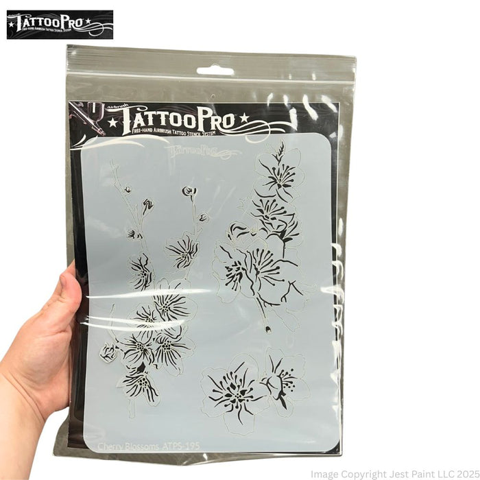 Tattoo Pro | Air Brush Body Painting Stencil - Cherry Blossoms 195