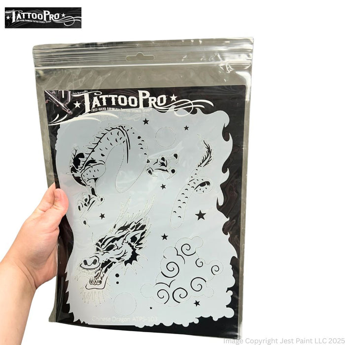 Tattoo Pro 103 - Body Painting Stencil - Chinese Dragon