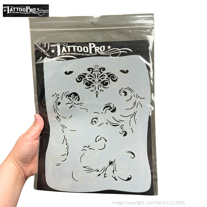 Tattoo Pro 150 - Body Painting Stencil - Fancy Filigree