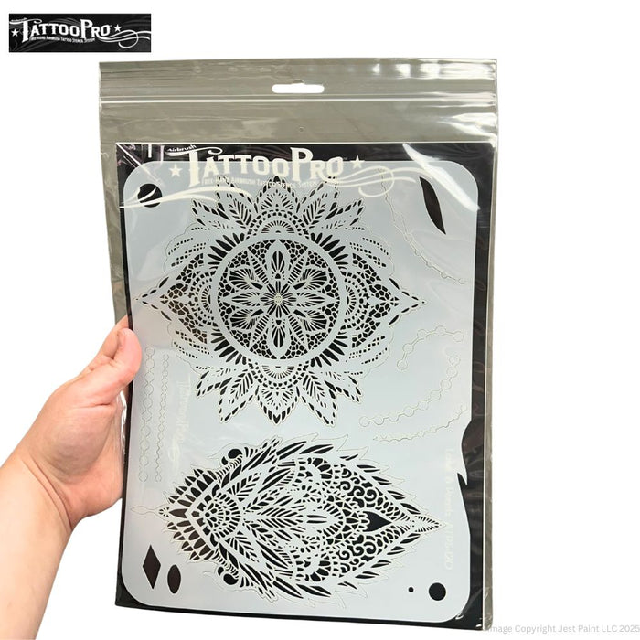 Tattoo Pro 120  - Body Painting Stencil -  Lace & Pearls