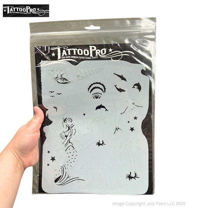 Tattoo Pro 128 - Body Painting Stencil - Mermaid's Cove