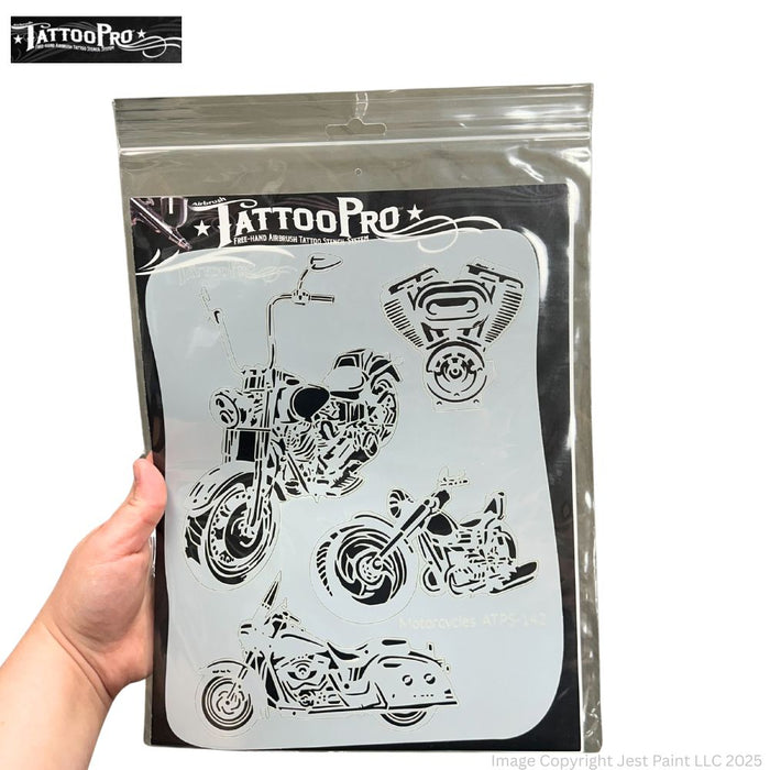 Tattoo Pro 142  - Body Painting Stencil - Motorcycles