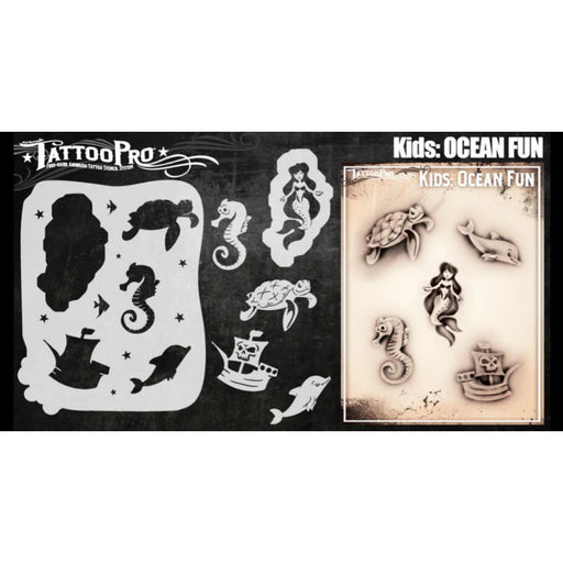 Tattoo Pro KIDS - KDS3 - Body Painting Stencil - Ocean Fun