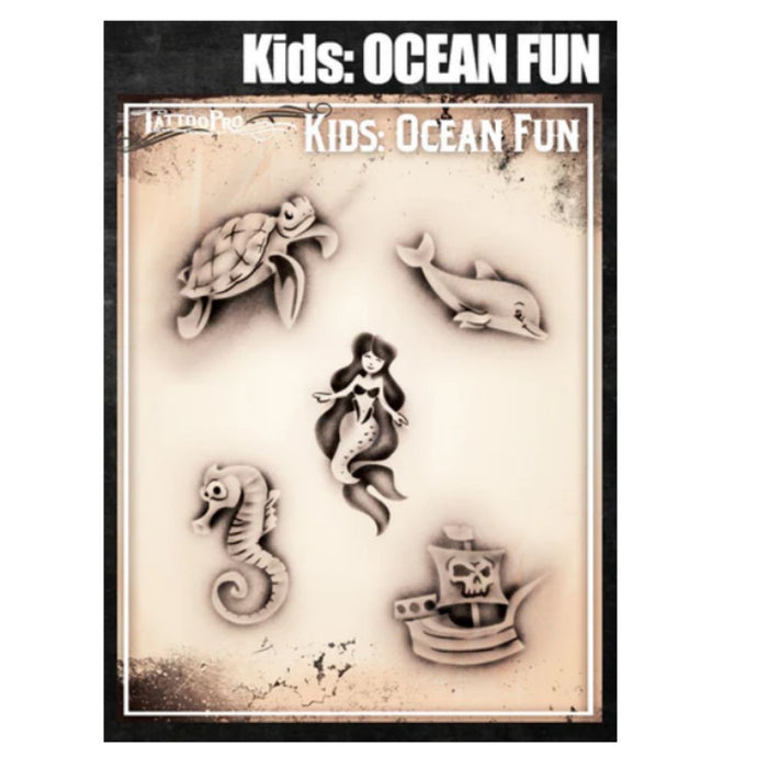 Tattoo Pro KIDS - KDS3 - Body Painting Stencil - Ocean Fun