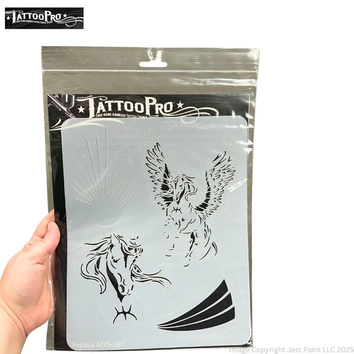 Tattoo Pro 187 | Air Brush Body Painting Stencil - Pegasus