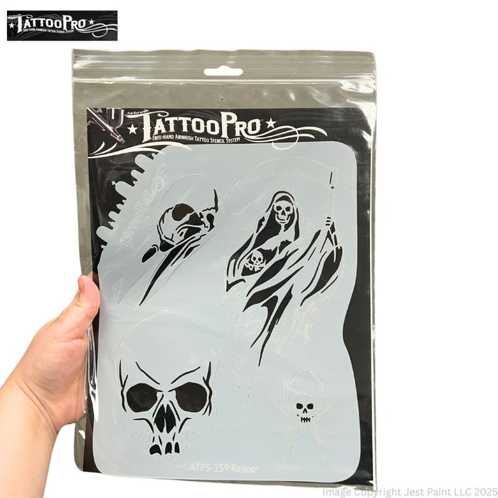 Tattoo Pro 159 | Air Brush Body Painting Stencil - Grim Reaper