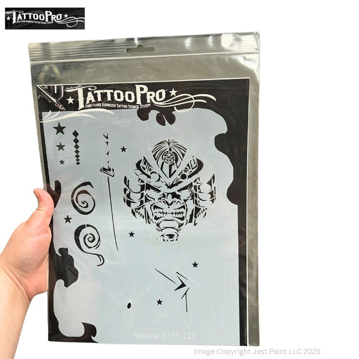 Tattoo Pro 125  - Body Painting Stencil - Samurai