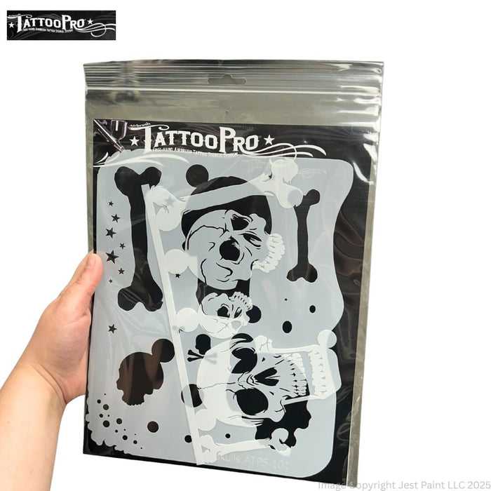Tattoo Pro 101 - Body Painting Stencil - Skulls