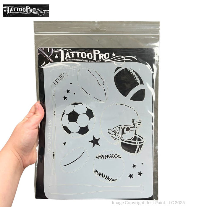 Tattoo Pro 148 - Body Painting Stencil - Sports