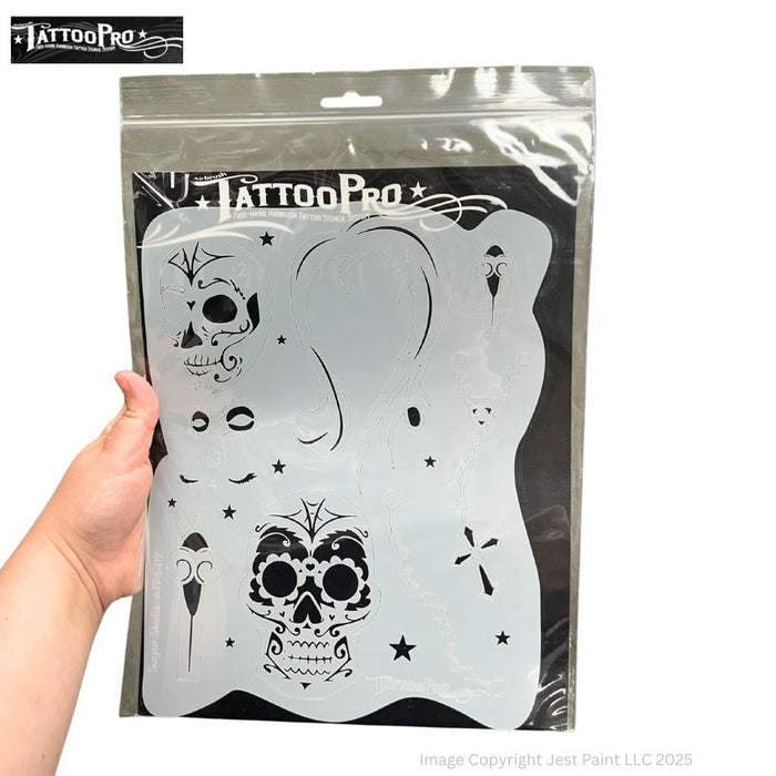 Tattoo Pro 117  - Body Painting Stencil - Sugar Skulls