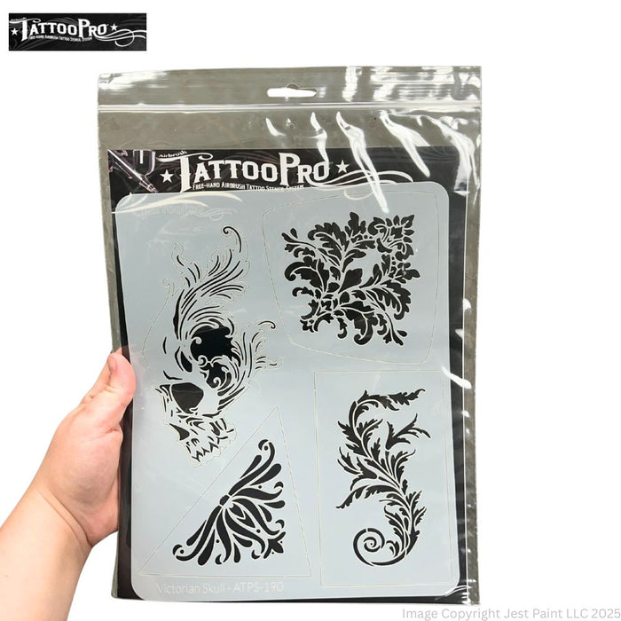 Tattoo Pro | Air Brush Body Painting Stencil - VICTORIAN SKULL 190