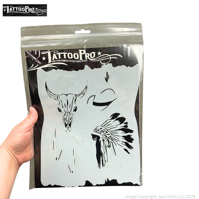 Tattoo Pro 141  - Body Painting Stencil - Wild West
