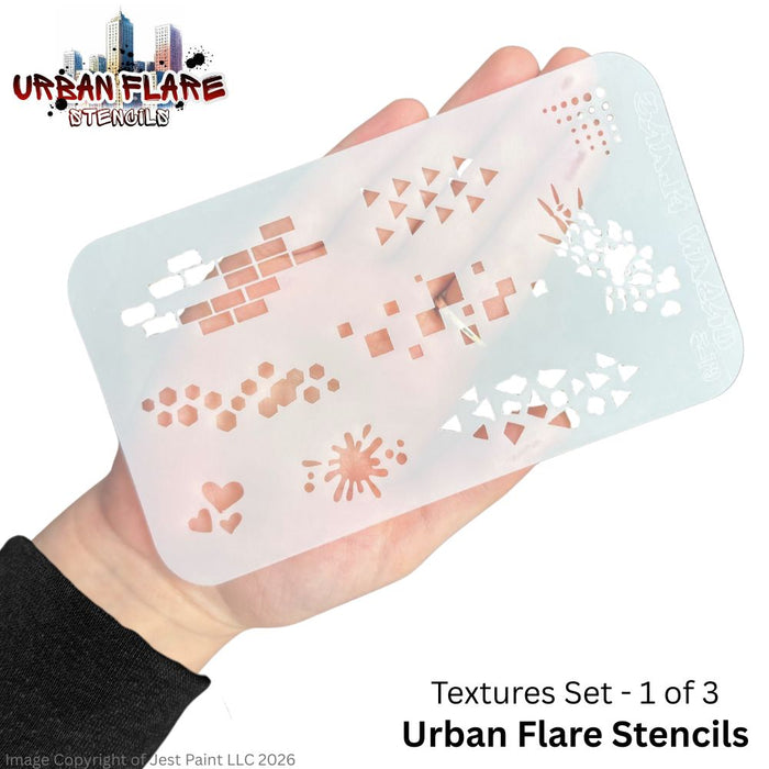 Urban Flare Stencils | Face Painting Stencils by Tamina Muhammad - TEXTURES - 3 Piece Set