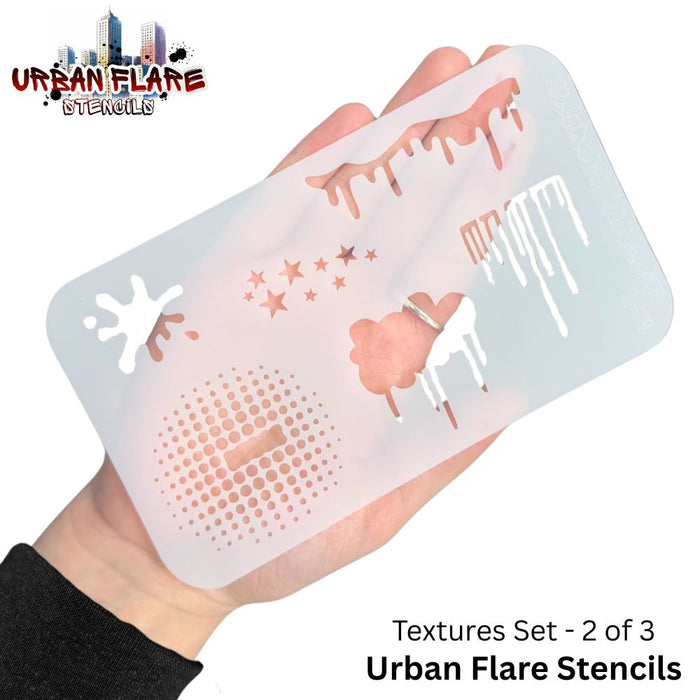 Urban Flare Stencils | Face Painting Stencils by Tamina Muhammad - TEXTURES - 3 Piece Set