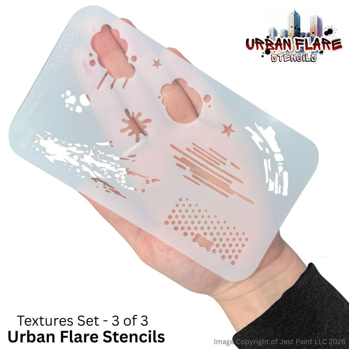 Urban Flare Stencils | Face Painting Stencils by Tamina Muhammad - TEXTURES - 3 Piece Set