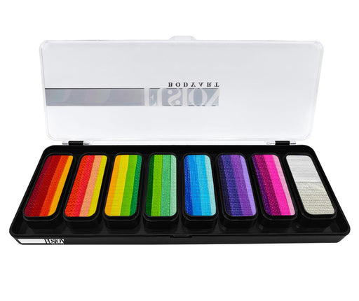 Fusion Body Art | Face Painting Palette | Thin Strokes - RAINBOW RUSH  (8 x 14gr)
