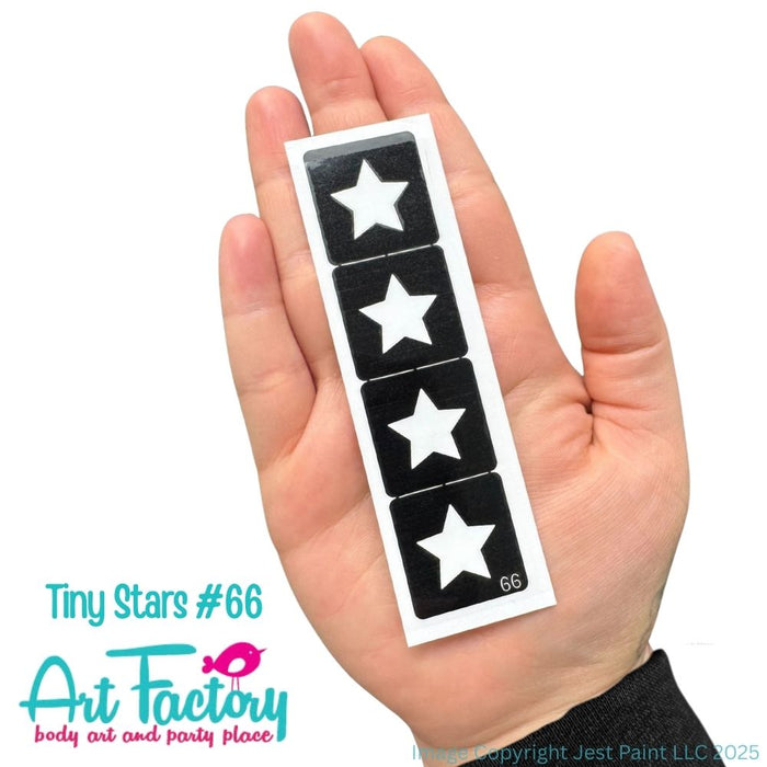 Art Factory | Glitter Tattoo Stencil - (66) Tiny Stars Strip of 4 - 5 Pack - #98