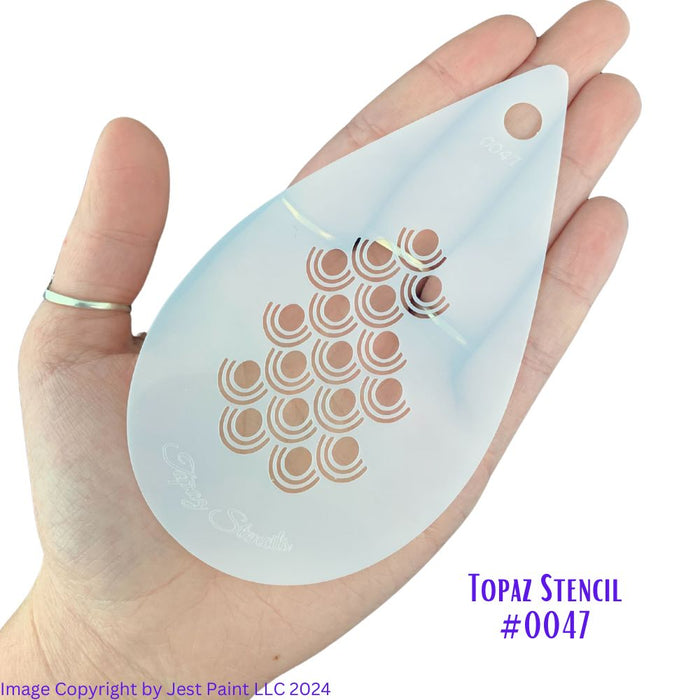 Topaz Stencils | Face Painting Stencil - Circular Scales (0047)