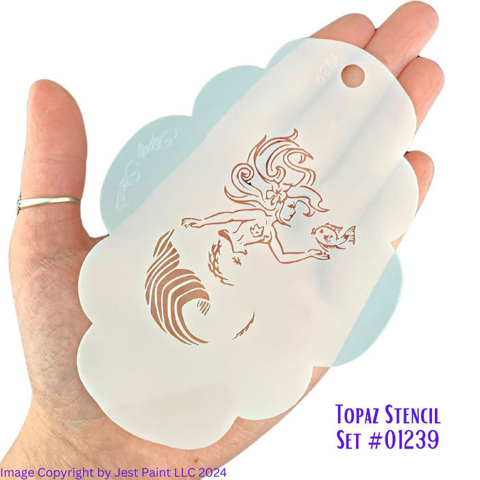 Topaz Stencils | Face Painting Stencil - Mermaid - Alana (01239)