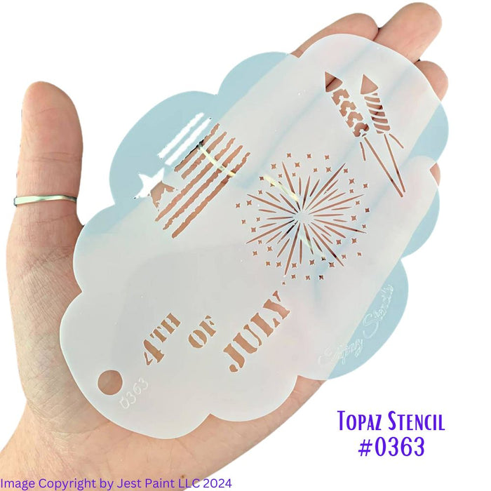 Topaz Stencils | Face Painting Stencil - 4th of July Elements (0363)
