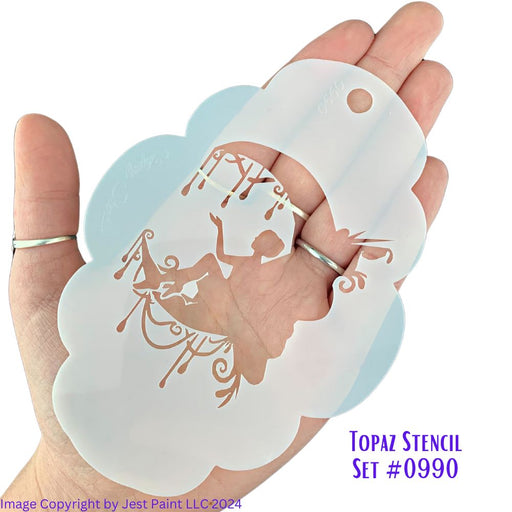 Topaz Stencils | Face Painting Stencil - Moon Drop Fairy Set (0990)