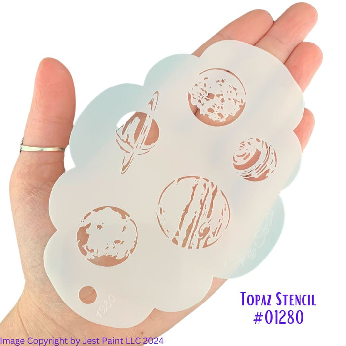 Topaz Stencils | Face Painting Stencil - Planets (01280)