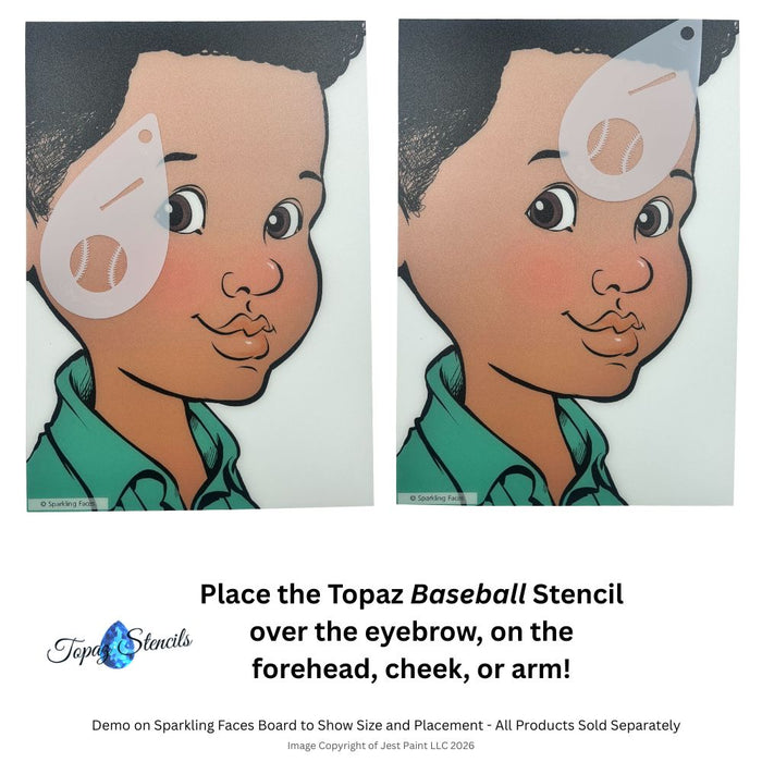 Topaz Stencils | Face Painting Stencil - Baseball  (0152)