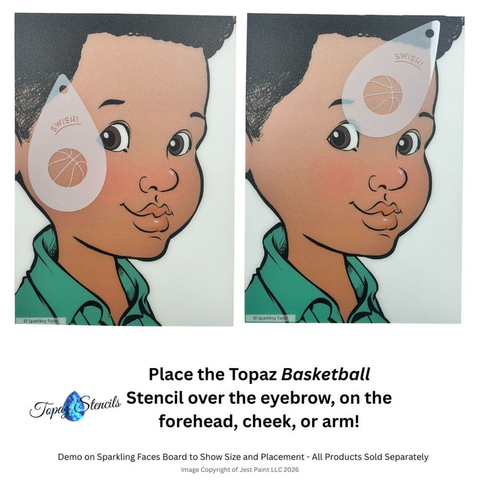 Topaz Stencils | Face Painting Stencil - Basketball  (0149)