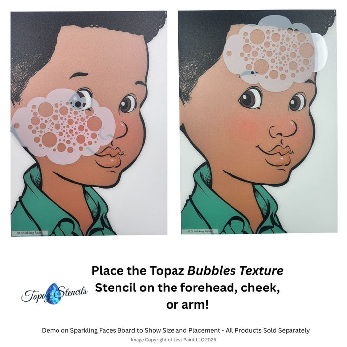 Topaz Stencils | Face Painting Stencil - Bubbles Texture (0234)