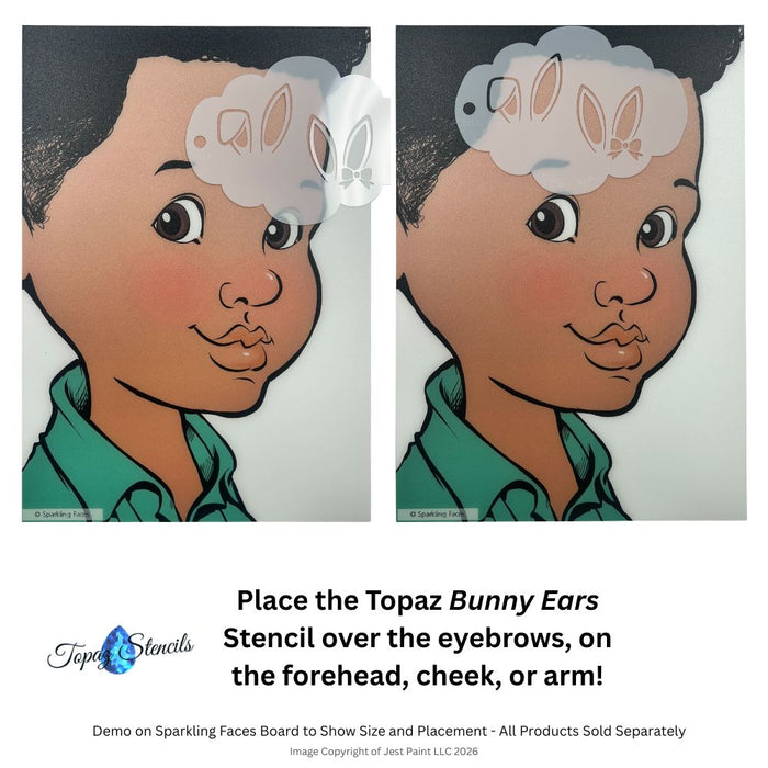 Topaz Stencils | Face Painting Stencil - Bunny Ears (01133)