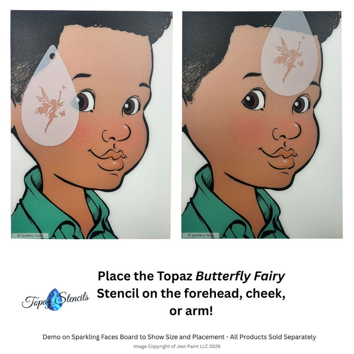Topaz Stencils | Face Painting Stencil - Butterfly Fairy (0868)
