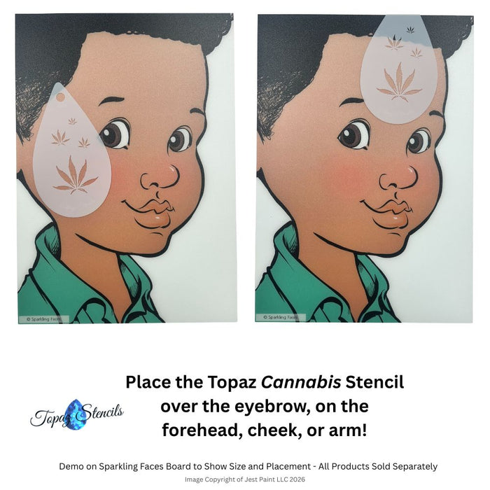 Topaz Stencils | Face Painting Stencil - Cannabis (0192)