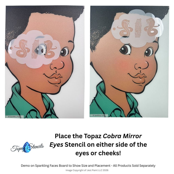 Topaz Stencils | Face Painting Stencil - Cobra Mirror Eyes (0564)