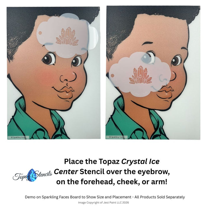 Topaz Stencils | Face Painting Stencil - Crystal Ice Center (01552)