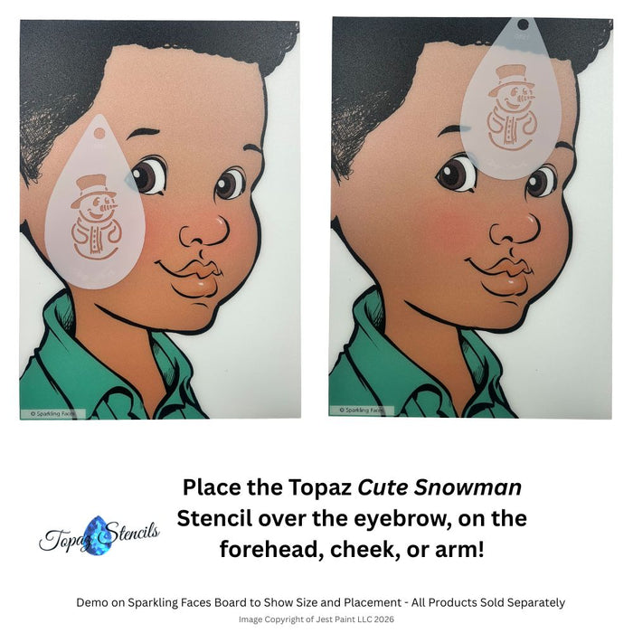 Topaz Stencils | Face Painting Stencil - Cute Snowman (0821)
