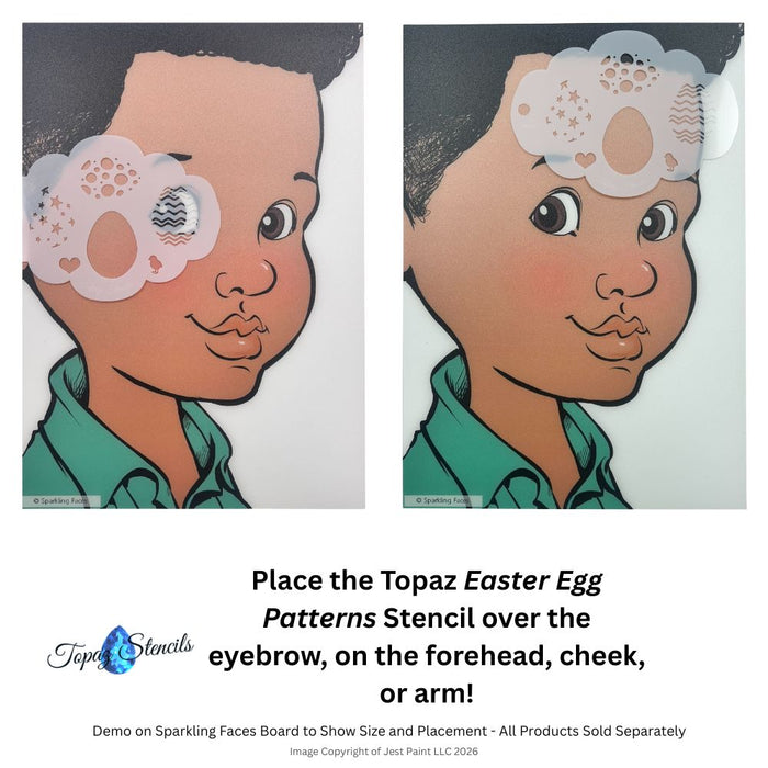 Topaz Stencils | Face Painting Stencil - Easter Egg Patterns (0245)