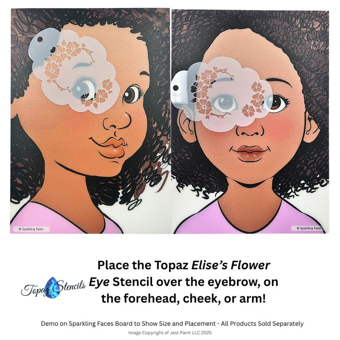 Topaz Stencils | Face Painting Stencil - Elise's Flower Eye (0293)