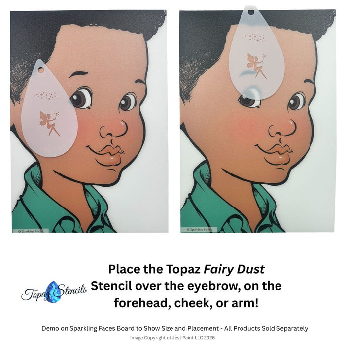 Topaz Stencils | Face Painting Stencil - Fairy Dust (0106)