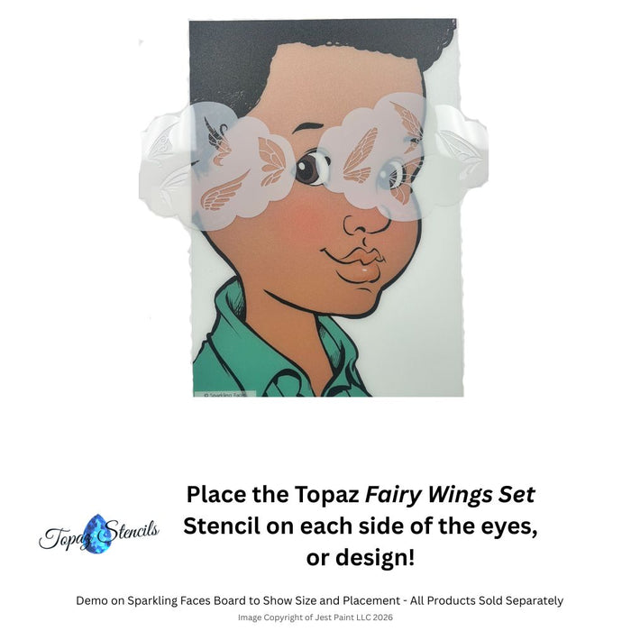 Topaz Stencils | Face Painting Stencil - Fairy Wings Set (0979)