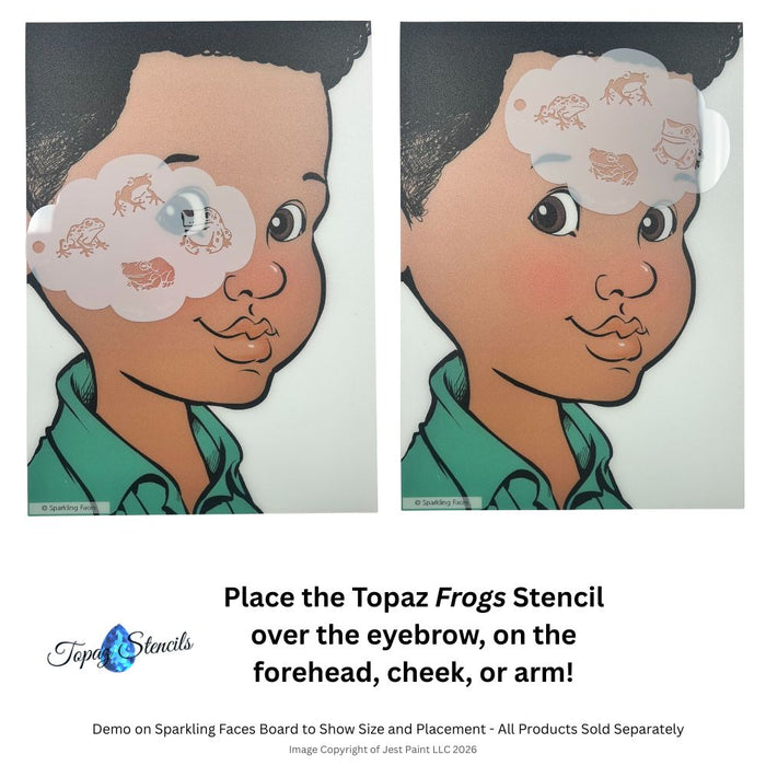 Topaz Stencils | Face Painting Stencil -  Frogs (01316)
